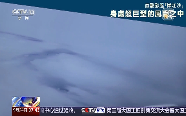 飛機(jī)拍到樺加沙風(fēng)眼局部